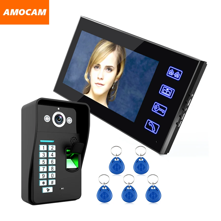 Видеодомофон 1V1 с сенсорной кнопкой устройство для домашней безопасности ЖК