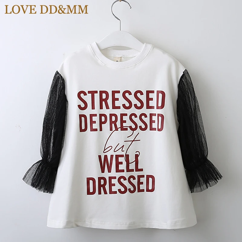 Толстовки LOVE DD & MM для девочек новинка весны 2021 детская одежда модный сетчатый