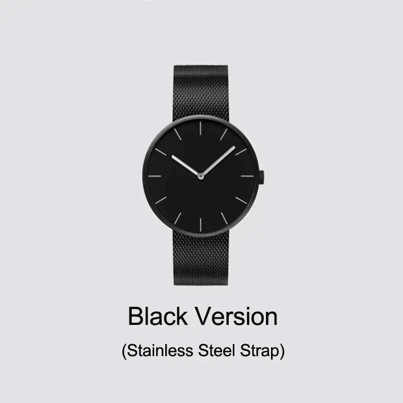 Black Steel Strap Xiaomi TwentySeventeen, кварцевые наручные часы из нержавеющей стали для мужчин и женщин, водонепроницаемые часы со стальным ремешком, браслет, 3 АТМ, модные часы 2 - Цвет: Black Steel Strap