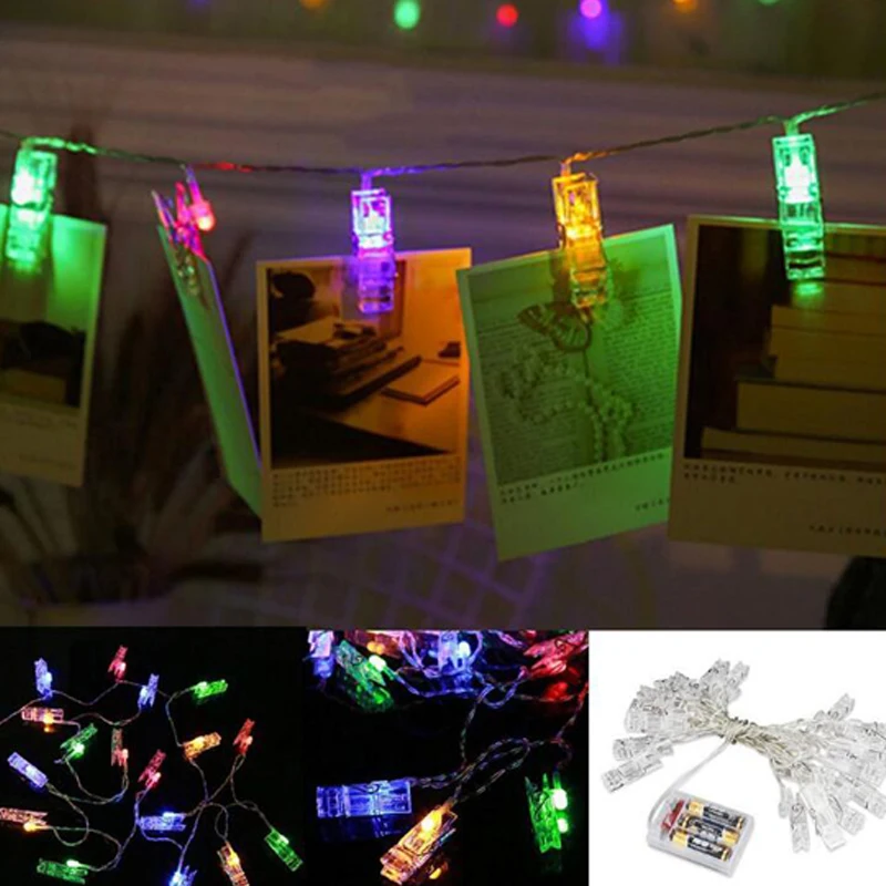 8 функциональная светодиодная гирлянда с зажимом 20ledsphoto дистанционным