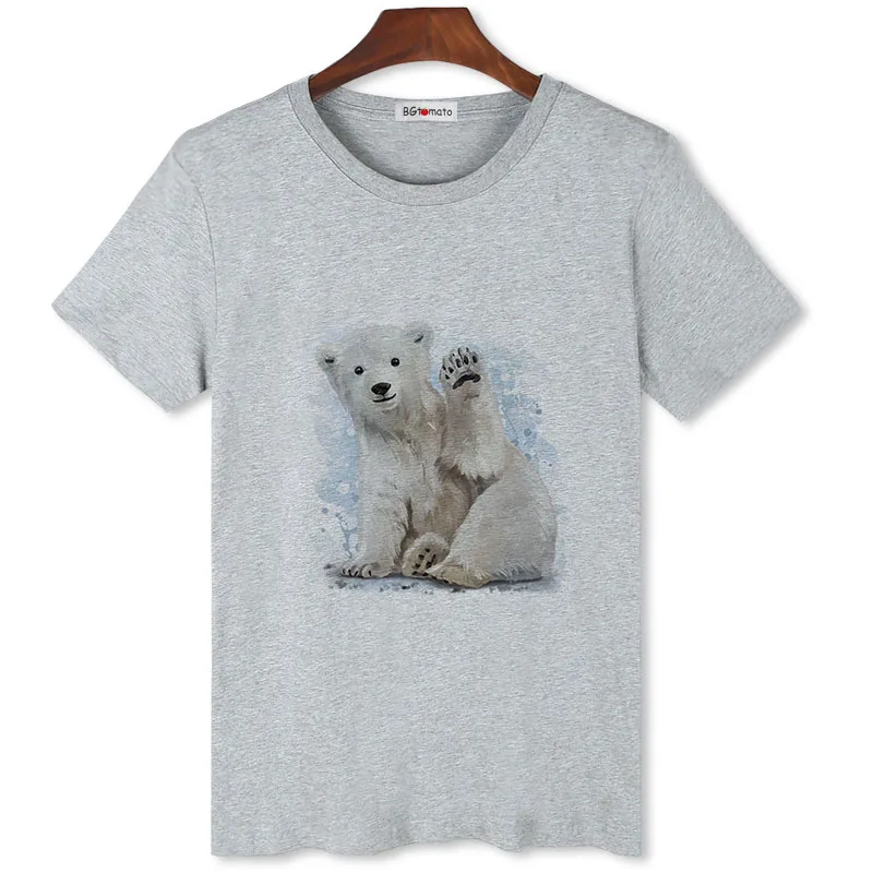 

BGtomato Polar bear tshirt men super cool animal print shirt for men cheap sale brand new casual tops original brand t-shirt