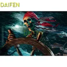 Картина из круглых страз, вышивка крестиком, квадратная Алмазная мозаика, Череп, пират, капитан дождя, 5D алмазная вышивка 