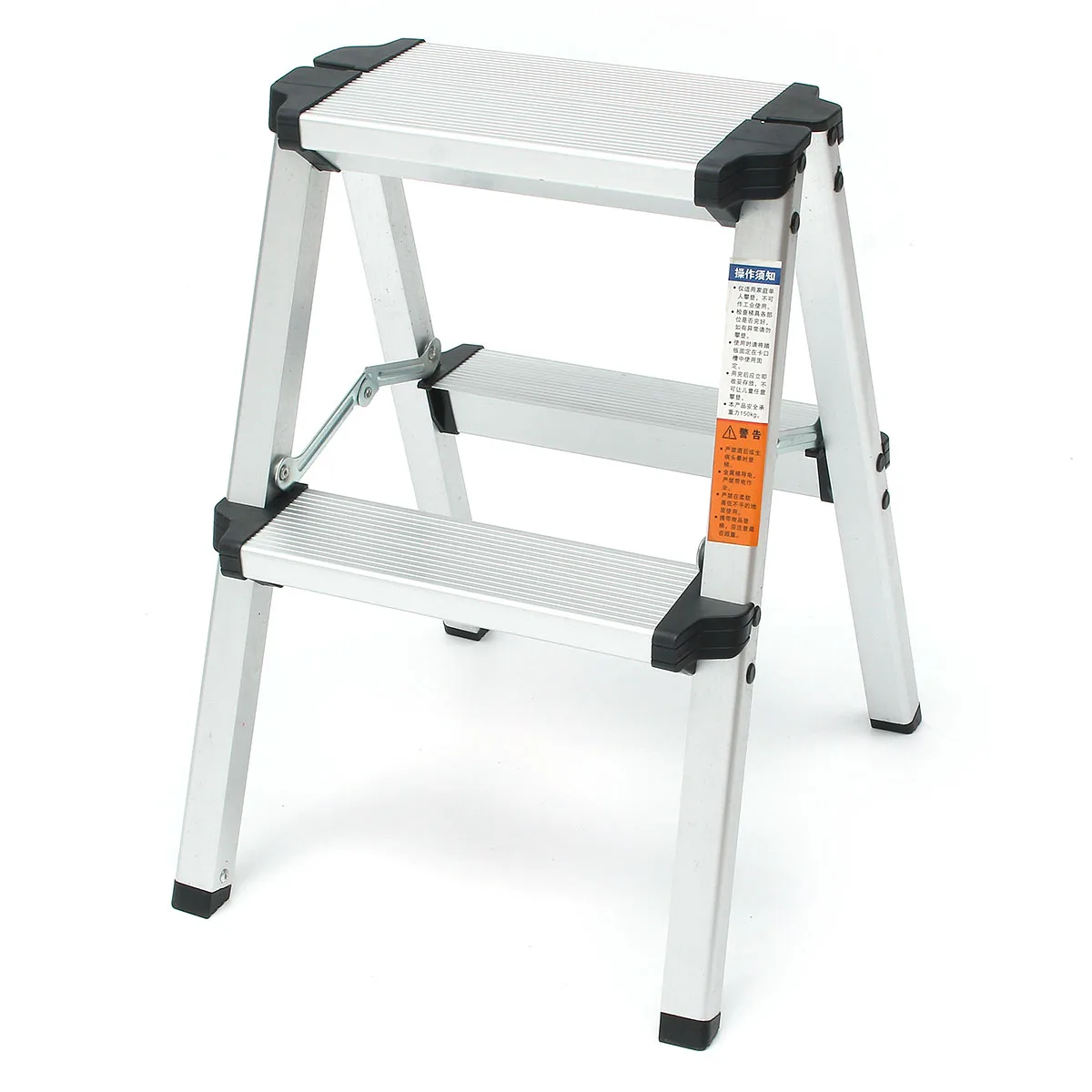 

150KG Folding Ladder Maximum Load 2 Step Stool Ladder Anti Slip Safety Aluminium Ladder