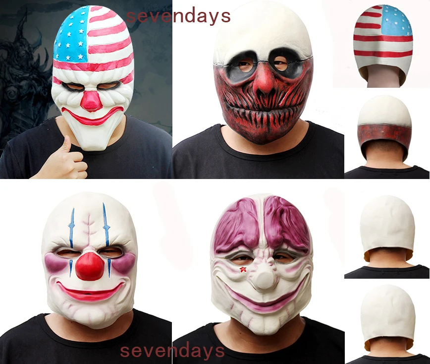 Payday 2 маска из латекса Далласа волка цепей косплей хокстона Хэллоуин ужас клоун