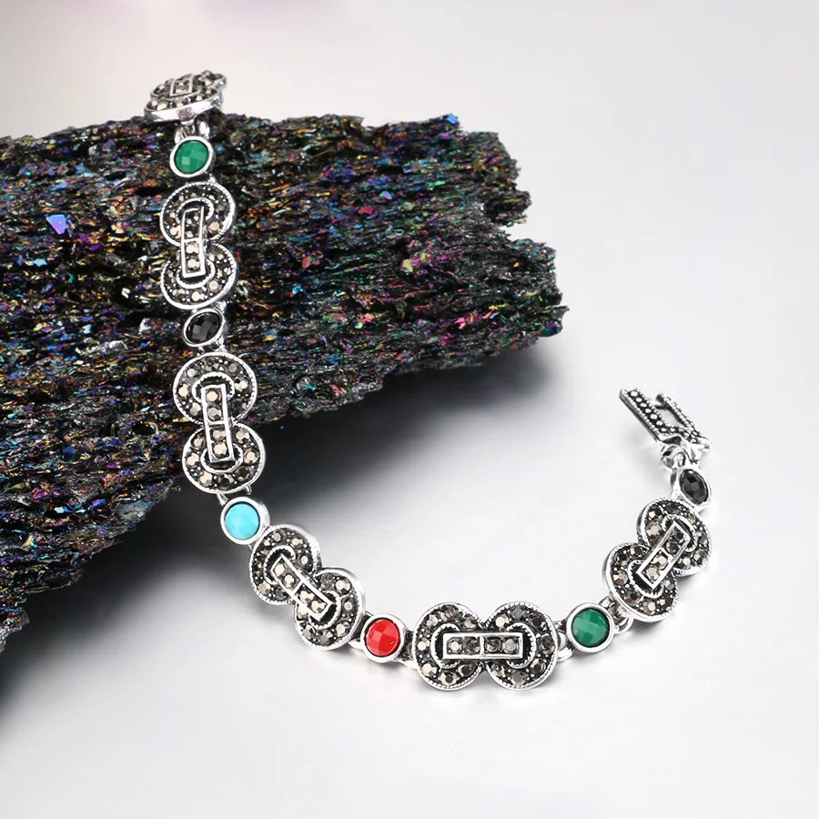 Женский винтажный браслет Серебристый 8 слов в богемном стиле бренд Kinel |