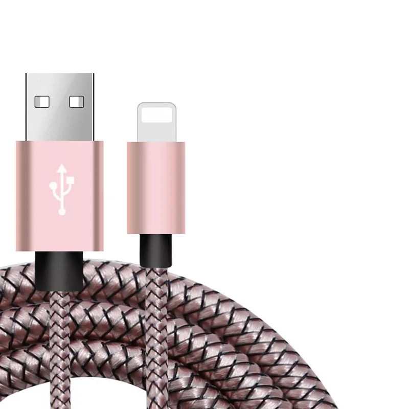 Rose gold 1 2 3 м USB кабель для быстрой зарядки для iphone Xs max Xr X 8 7 6 plus 6s 5 s plus ipad mini зарядное устройство для мобильного телефона - Цвет: Rose gold