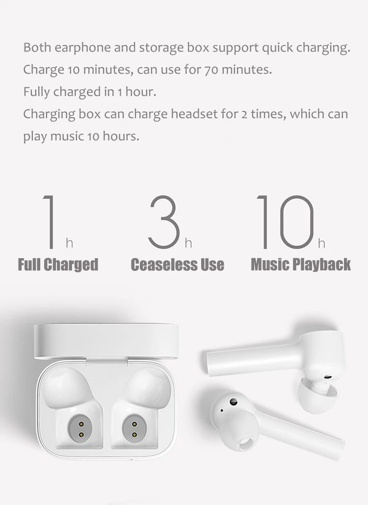 Xiaomi Mijia Bluetooth наушники Air беспроводная гарнитура вкладыши наушники с микрофоном наушники с зарядной коробкой для телефона