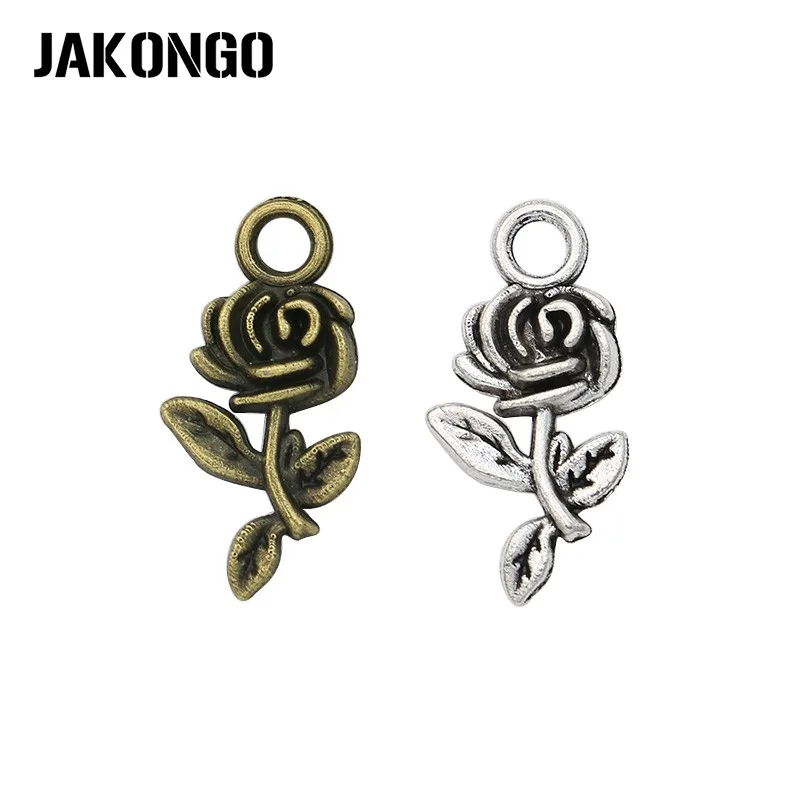 JAKONGO античный посеребренный цветочный кулон Подвеска для изготовления ювелирных
