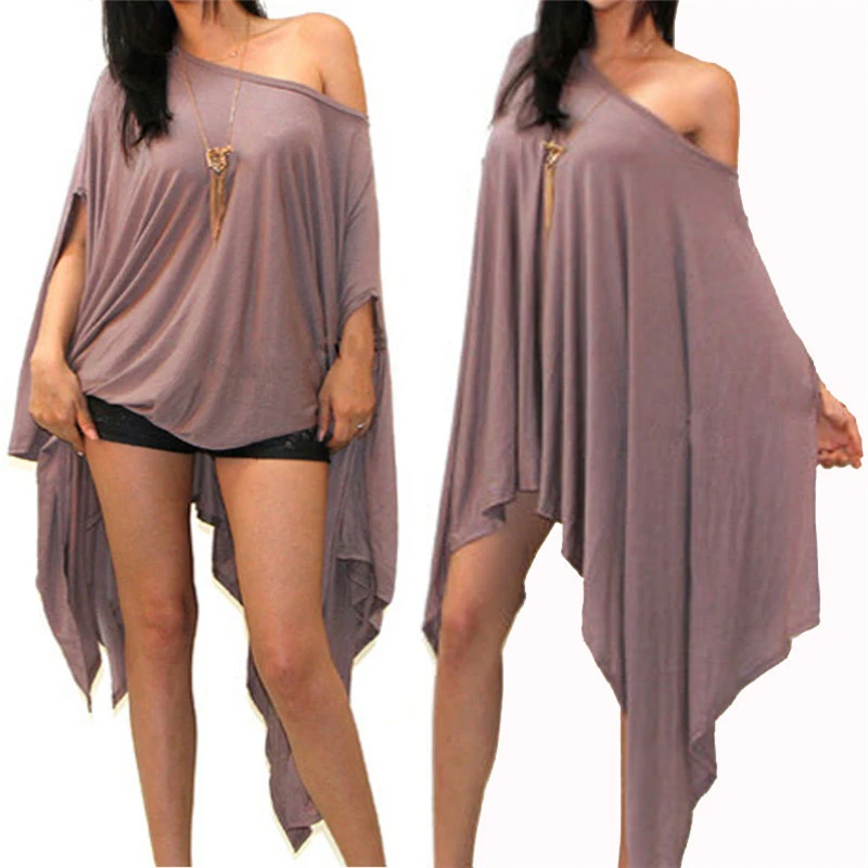 Женская модная свободная туника с рукавом летучая мышь осенняя футболка