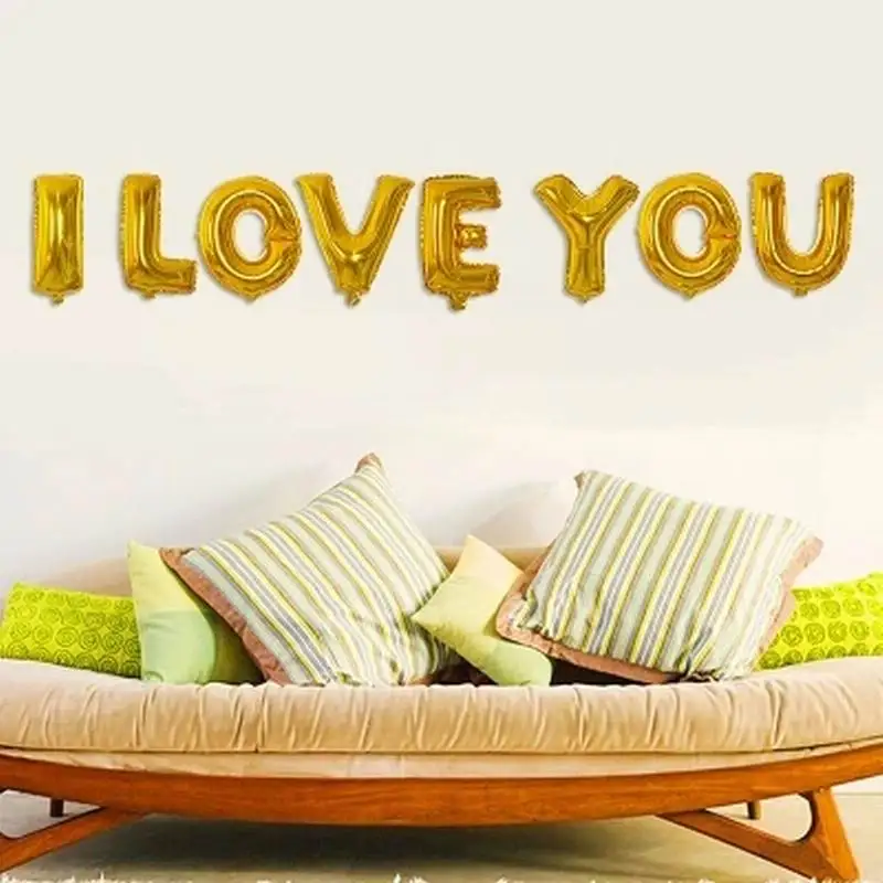 1 комплект I LOVE YOU воздушные шары с буквой цвета розового золота с сердечками воздушные шары юбилей Свадьба День святого Валентина День рождения украшения