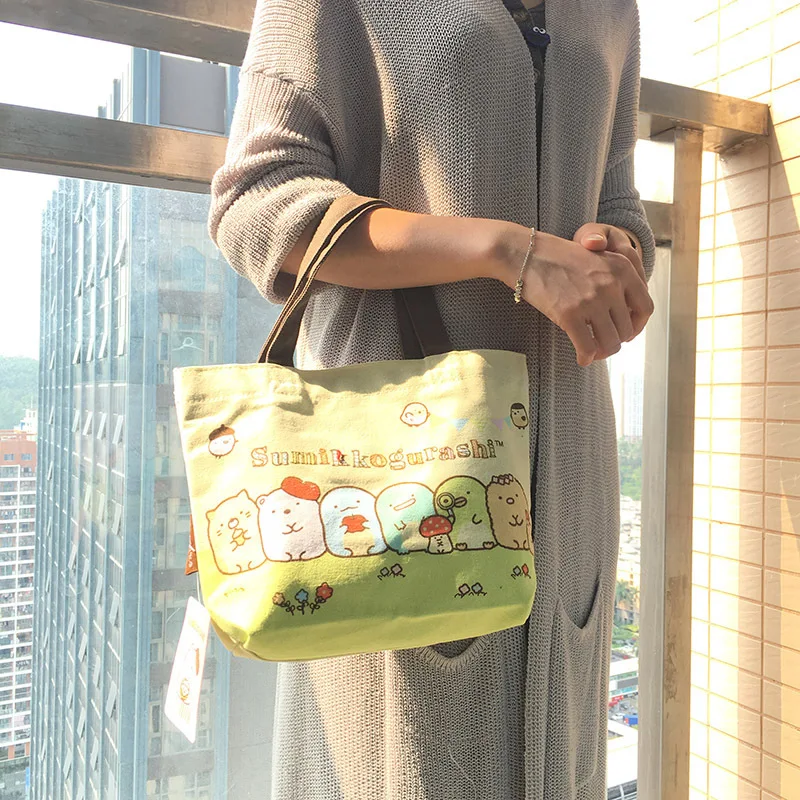 IVYYE Sumikko gurashi Doraemon Модные Портативные холщовые сумки для обедов, мультяшная сумка для пикника, коробка для еды, сумка для хранения для женщин, девочек, детей