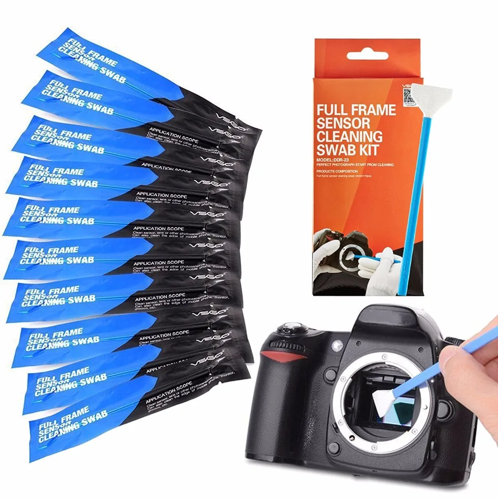 VSGO Полнокадровый датчик камеры CCD/CMOS чистящий тампон 10 шт. для Sony A7 Nikon D850 Canon 5D