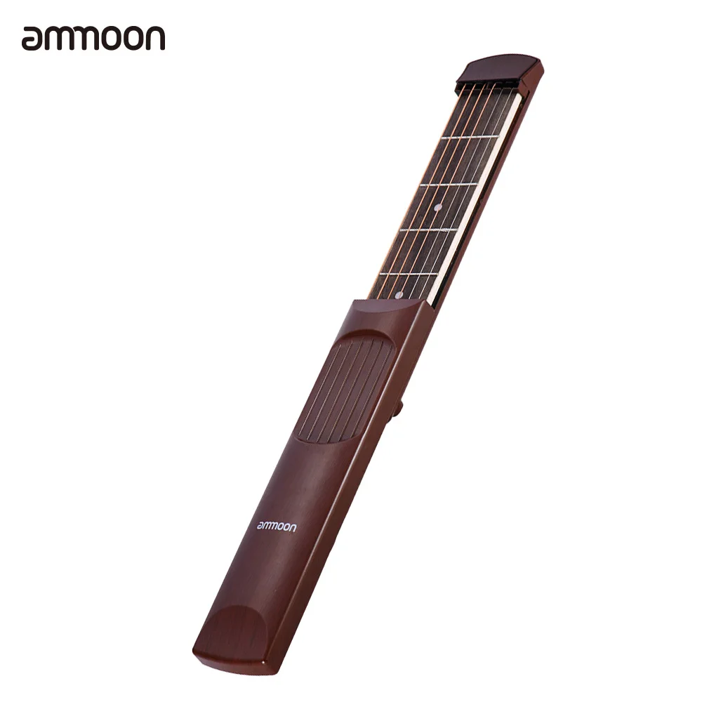 

ammoon Portable Pocket Acoustic Guitar Practice Tool Trainer 6 String 6 Fret Model Fretboard Wood Grain for Beginner Learner