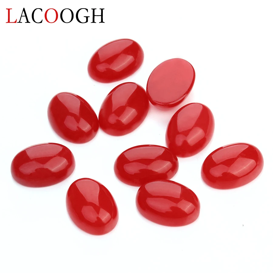 

10pcs Natural Bulk Red Stone Beads 10x14 13x18 18x25mm Flat Back Oval Onyx Cabochons Stone Bead for DIY Jewelry Making Wholesale