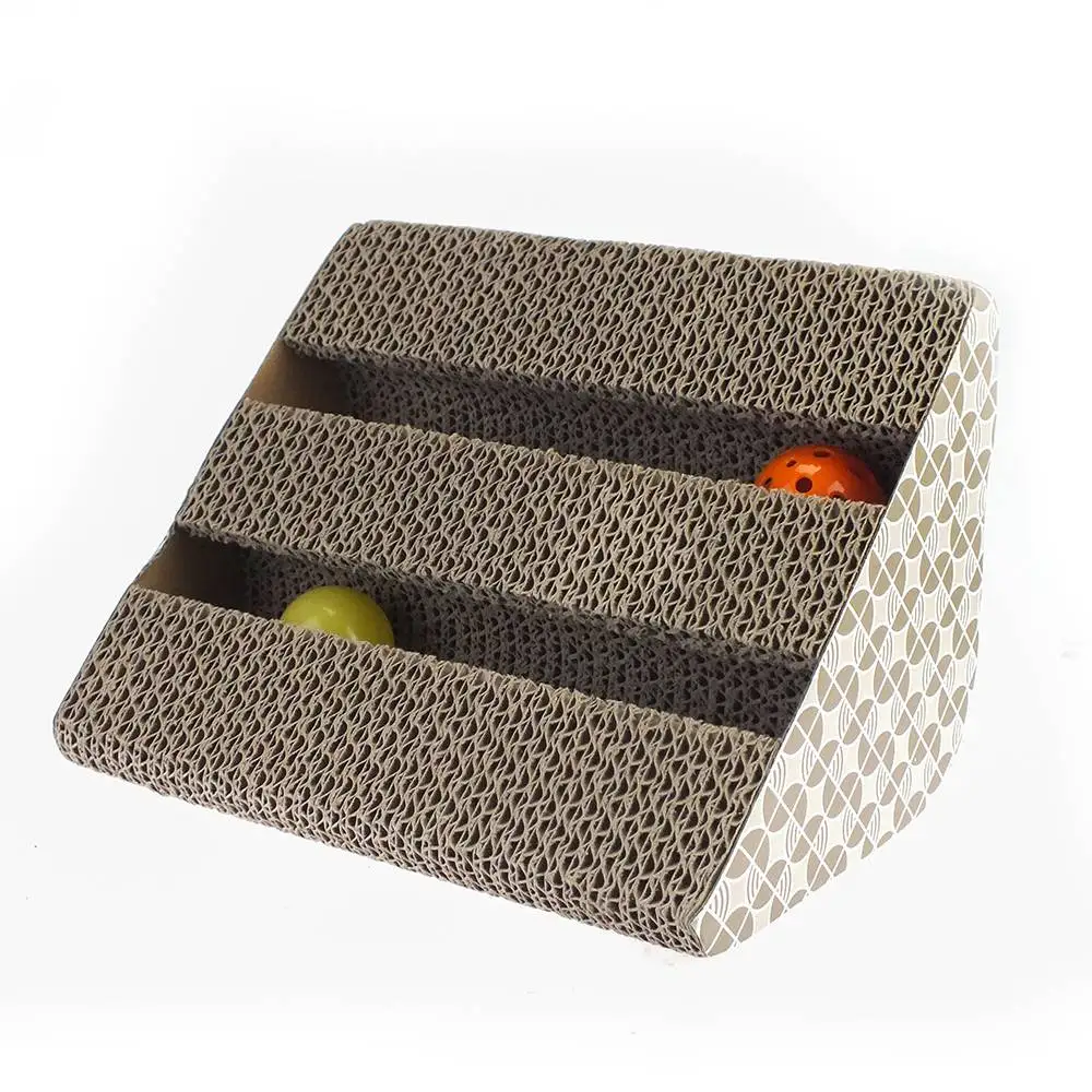 Cat Toys Scratcher Board With Bells Fun Toy For High Quality Corrugated Paper Scratch Cats Grab Grinding Claw LY0009 | Дом и сад