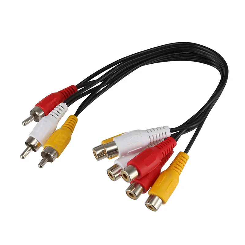 Новый 3RCA штекер 6RCA женский кабель адаптер разъем сплиттер для AV аудио видео LCD TV HD