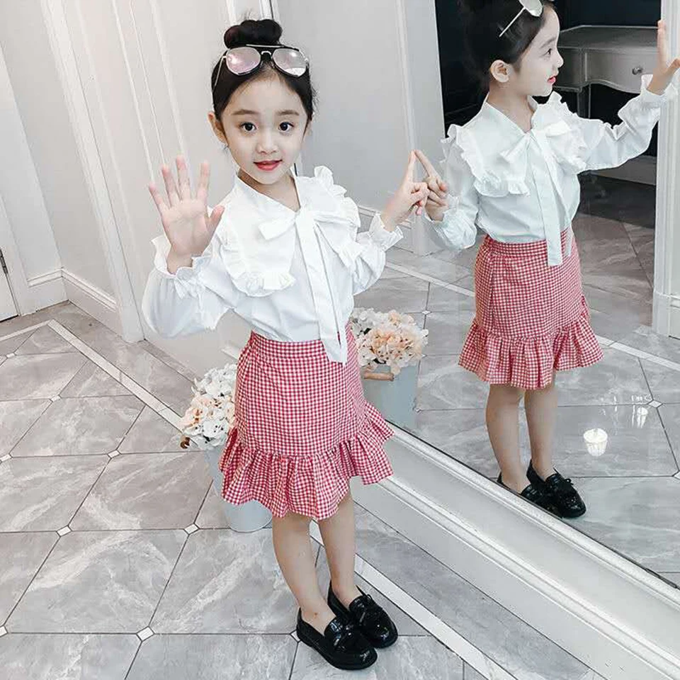 Повседневная модная весенняя Осенняя блузка с длинным рукавом для маленьких