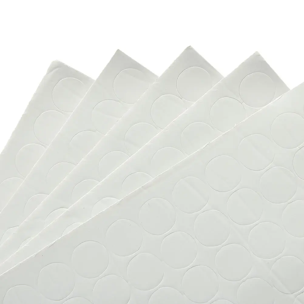 100 наклейки 15 мм Фурнитура для бижутерии белые круглые подушечки в горошек Stickum