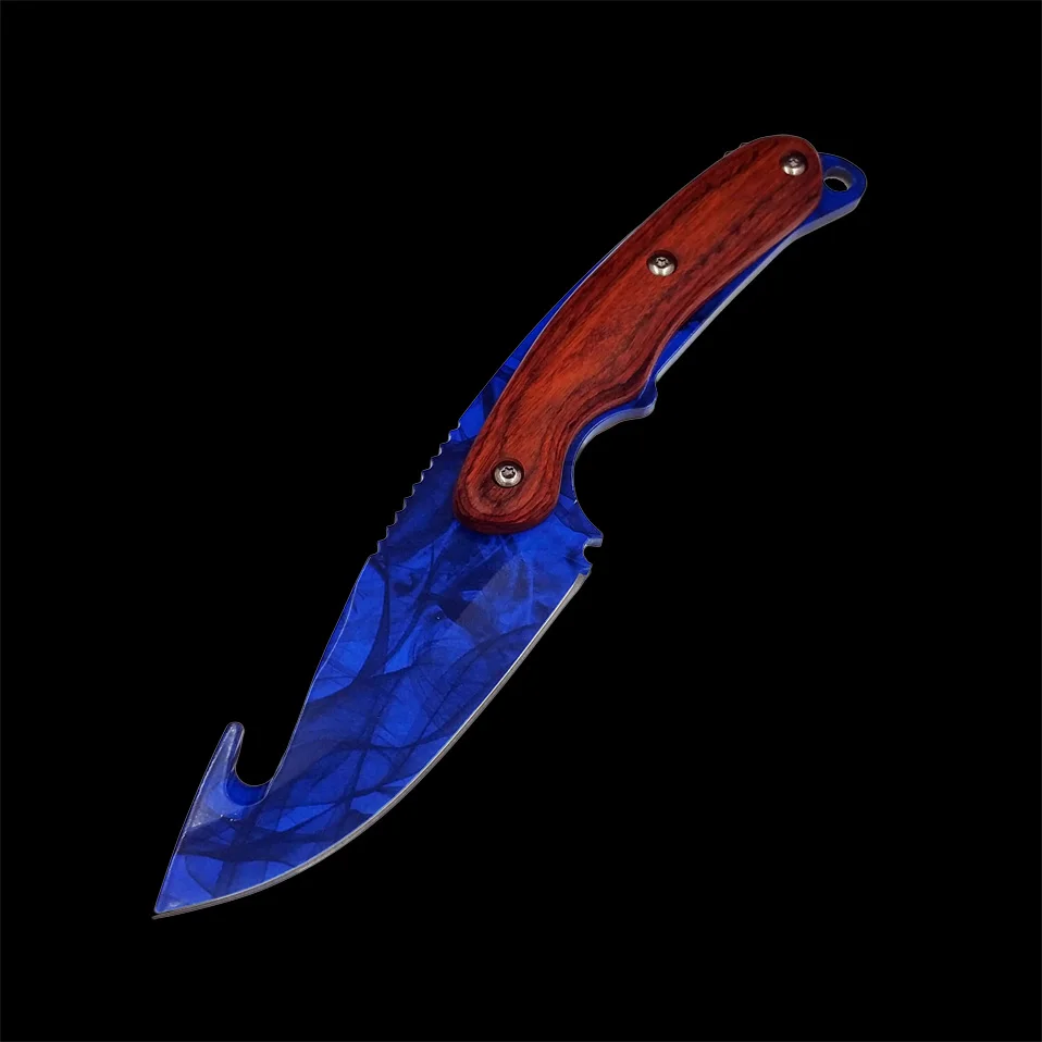 Blue color Настоящий тигровый нож для зубьев CS GO Gut knife s Counter Strike, тактические прямые охотничьи ножи, походная оболочка, нож для выживания, цветной нож - Цвет: Blue color