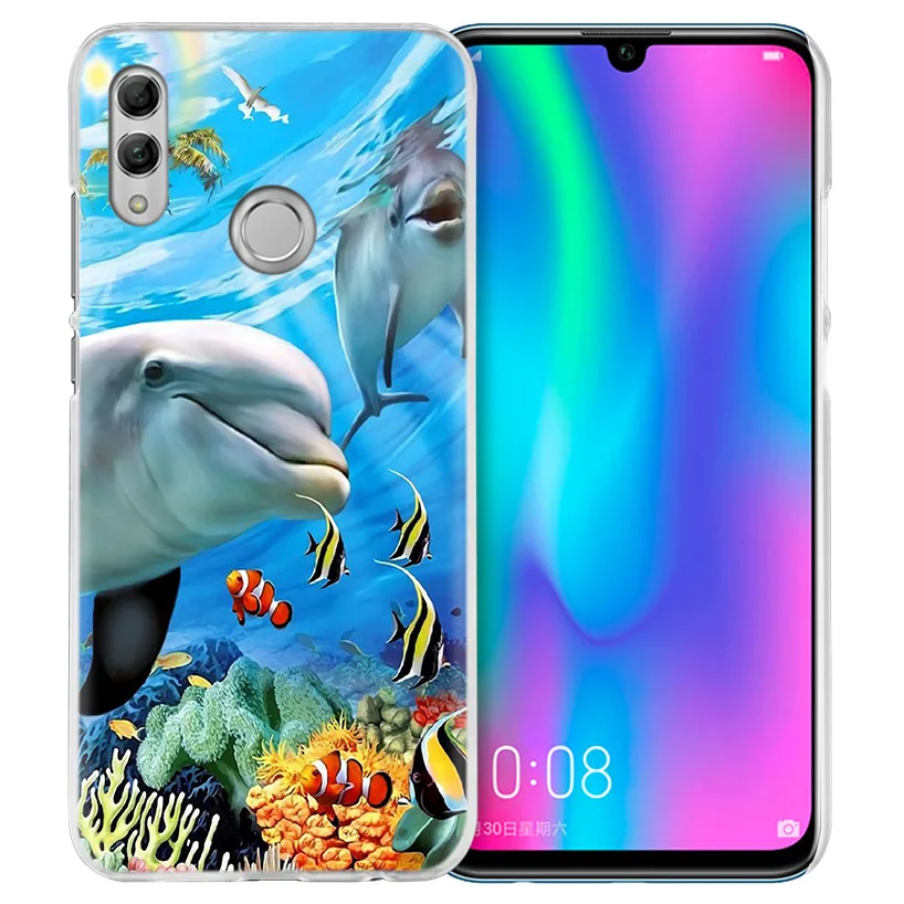 Симпатичные Дельфин чехол для huawei Honor 8X Y9 9 10 Lite Play 7C 8C 8S 8A фотоаппаратов моментальной печати 7S 7A Pro V20 20i Y6 Y7 Y5 Роскошный Жесткий чехол из ПК для телефона