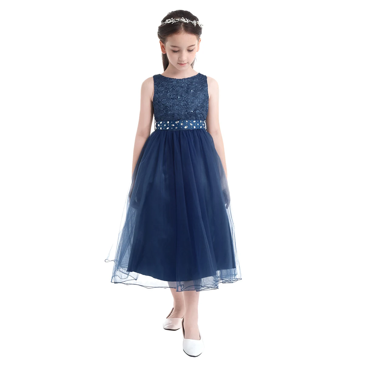Новинка года; кружевное платье; vestido infantil; кружевное Сетчатое платье с блестками и цветочным узором для девочек; платье принцессы для девочек на свадьбу, день рождения, вечеринку; платье-пачка