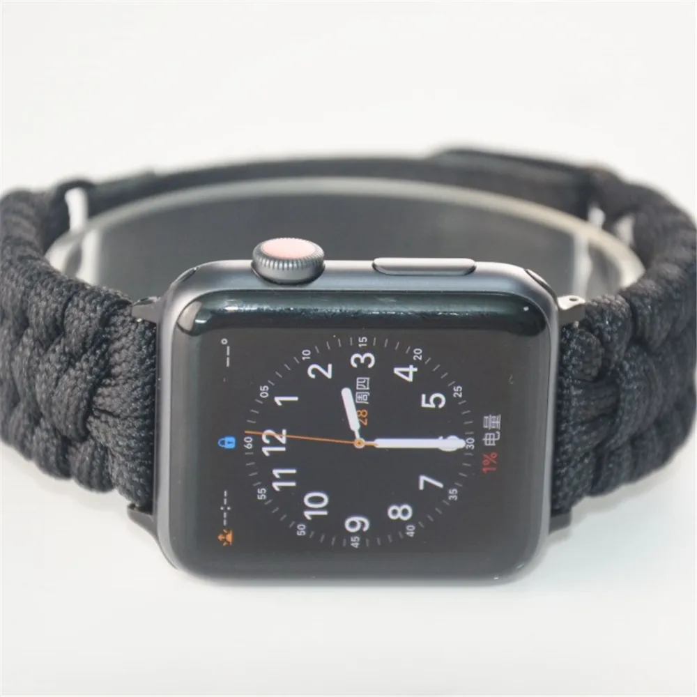 Дизайн в нейлоновой оплетке ремешок для наручных часов Apple Watch, ремешок 42/38/44/40 мм браслет Series 5 4 3 2 1 ремешок Пояс