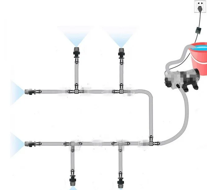 

Mist cooling system in garden yard fogy system