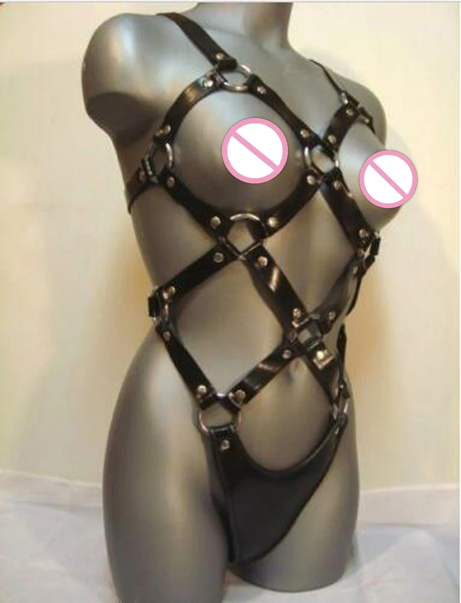 Leather Body Harness Sexy Women Costume Cupless Lingerie Cosplay Clubwear BDSM Sex Toys For Woman | Красота и здоровье