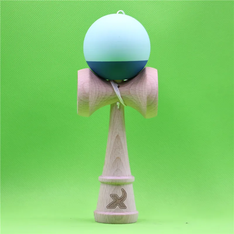 Резина 70/30 Сплит Kendama, 4 цвета на выбор, с прядильной бусинкой, большой традиционный Кен, изготовлен из бука, 18 см резиновая кендама