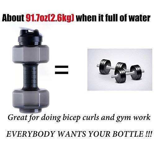 2 5 л (85 унций) бутылка для воды в форме гантели большой емкости BPA бесплатно флип