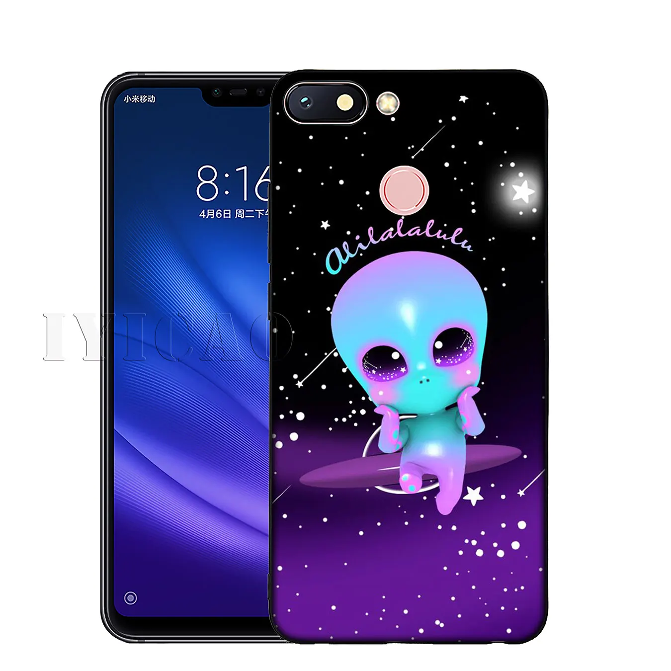 IYICAO Cute Alien UFO Kawaii Soft Silicone Phone Case for Xiaomi Redmi K30 K20 8A 7A 6A 5A S2 GO Note 8 8T 7 5 6 Pro Cover |