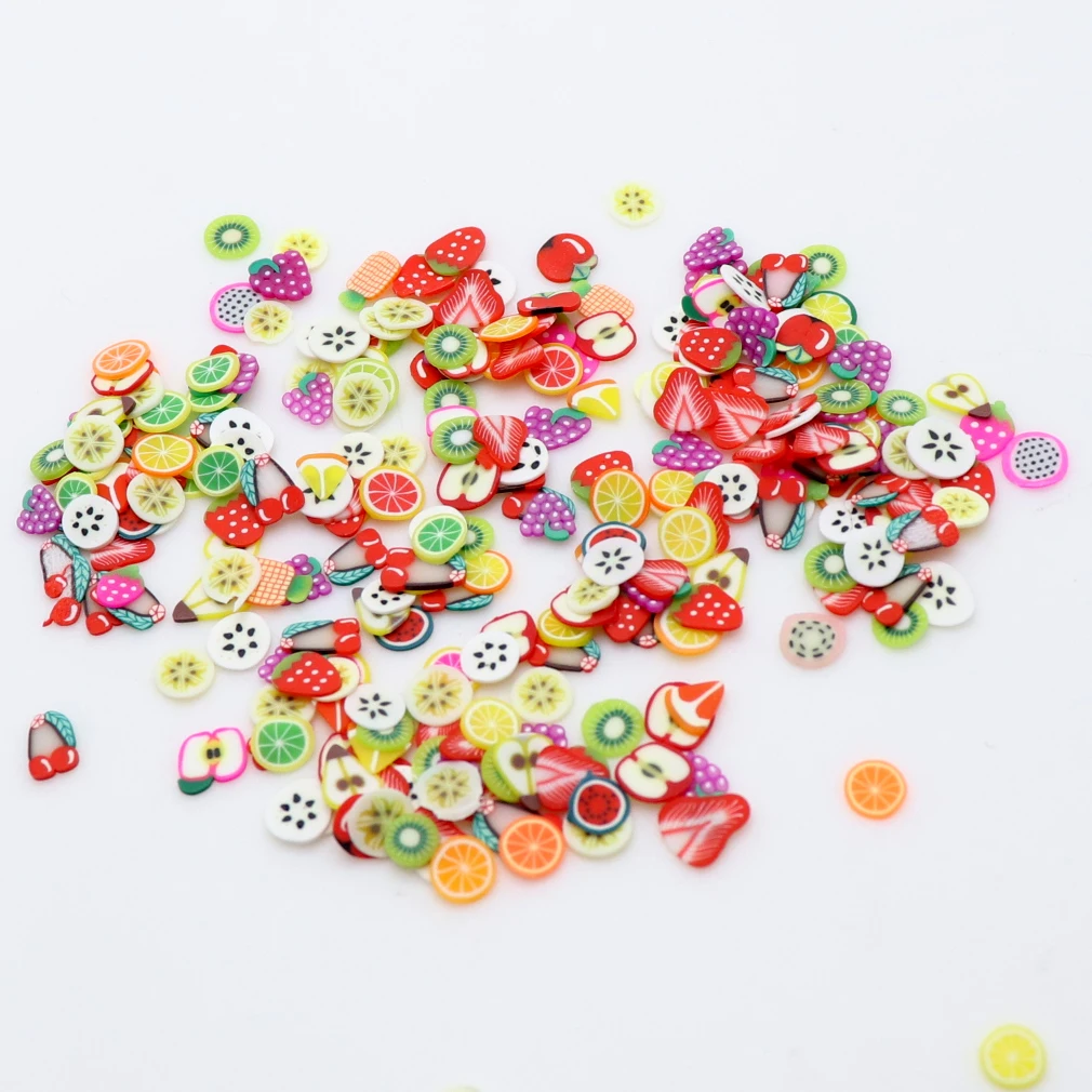 1 пакет 300 шт. украшения мягкая керамика таблетки фрукты УФ смола искусственная