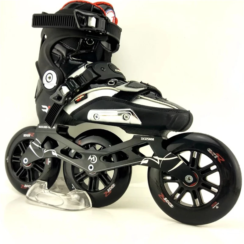 Асимметричные роликовые коньки с колесами 125 мм 3x скоростные рамой для улицы
