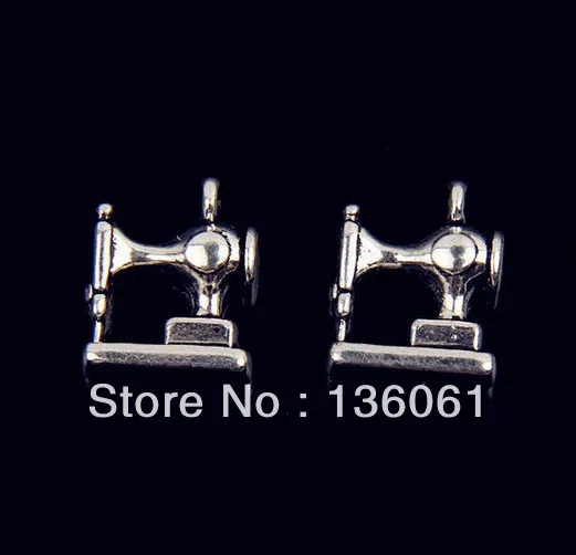 10 шт. винтажные серебряные подвески швейная машина Подвески для изготовления