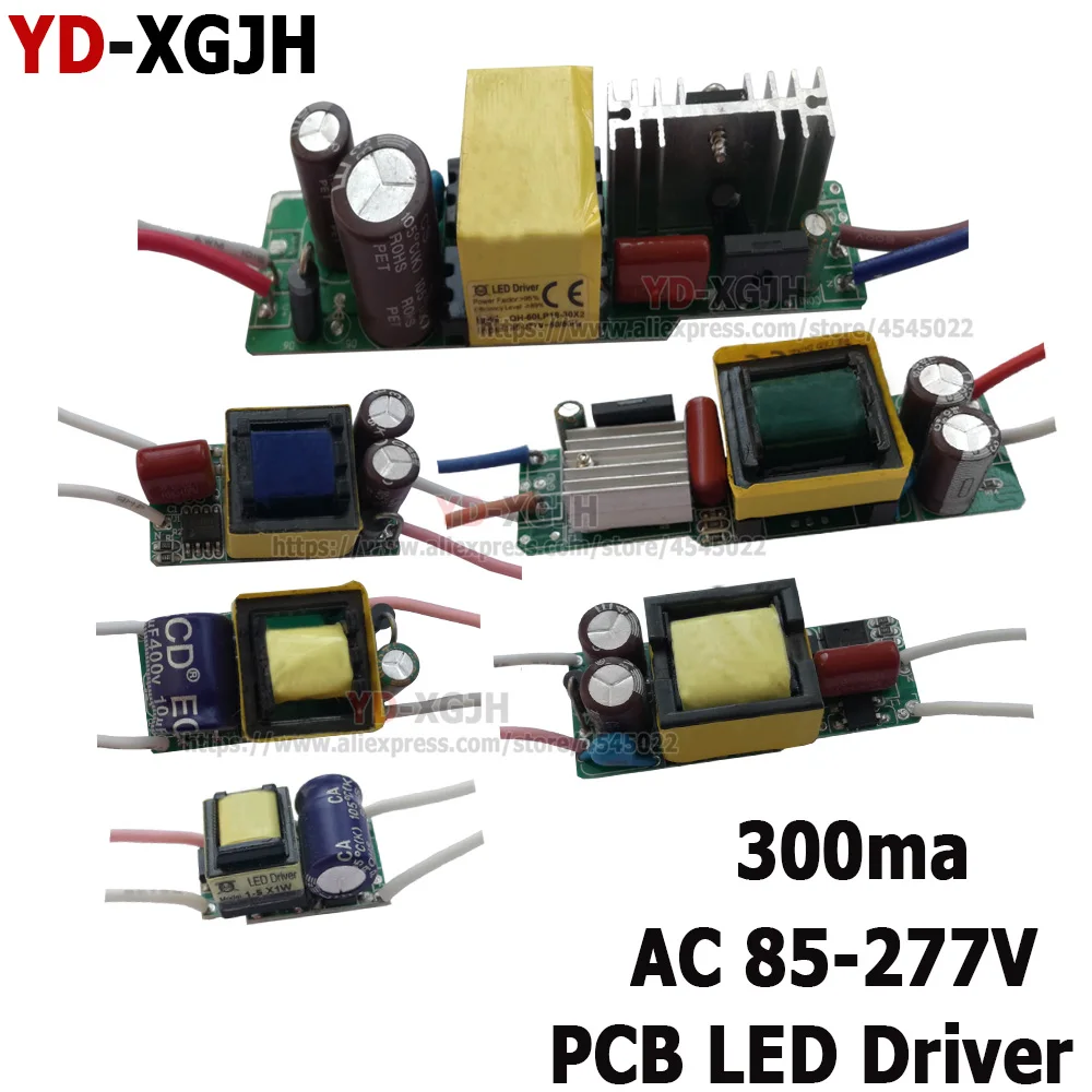 1W 5W 10W 20W 30W 36W 50W LED Driver 300mA 600mA 900mA 1500mA Waterproof Lighting Transformers for DIY Lamp Power Supply