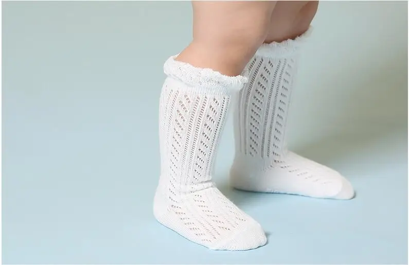 New Pure Cotton Children's Hose Mesh Breathable Baby Child Stockings Thin Antiskid Tights Girls 3 Colors 0-2/2-4years | Детская