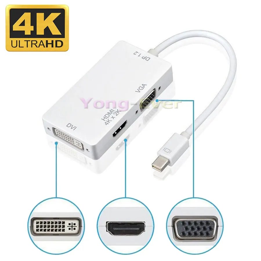 Mini DP DisplayPort 1 2 В DVI VGA HDMI 3 в адаптер для Apple MacBook Air Pro iMac 4K * 2K|dp displayport|displayport 1.2vga hdmi |