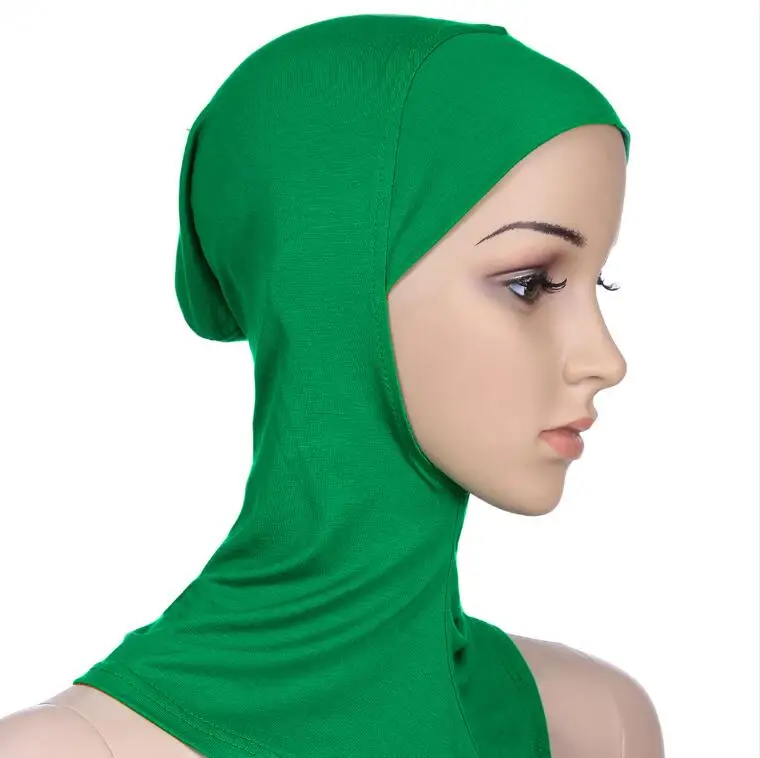 green Multicolor Full Cover Soft Modal Muslim Hijab Shawls Swimming Cap Women's Swimming Suit Islamic Underscarf Bikinis Beachwear Cap - Цвет: green
