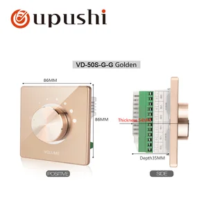 100W in Wall Stereo Speaker Volume Control with Impedance Matching,Wall Mount Rotary Volume Control Knob on Wall Speaker Switch