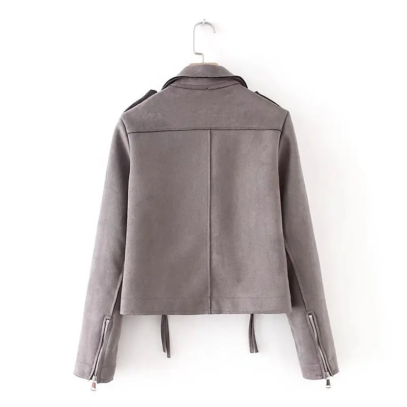 Горячая Распродажа женское серое пальто с отложным воротником и длинными