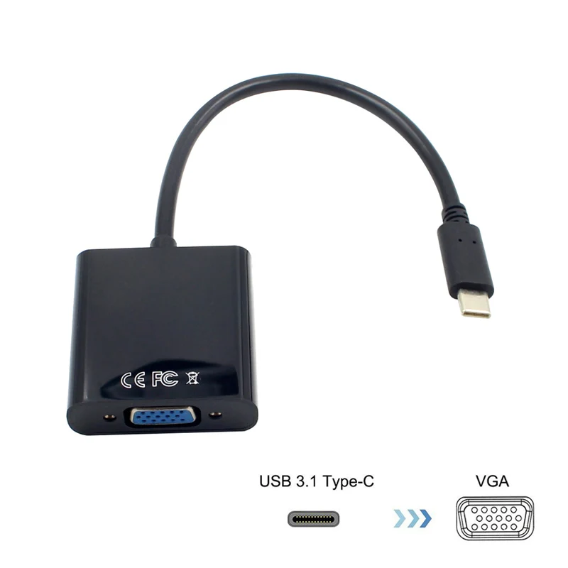 Кабель адаптер USB 3 1 Type C VGA HD для ноутбука Macbook Chromebook Pixel ND998|Компьютерные кабели и
