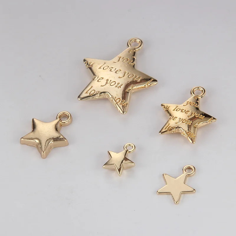 10pcs Factory price Hot High Quality Alloy Golden Color Charm Words Love Star Charms Pendant For Necklace Jewelry Accessories | Украшения и