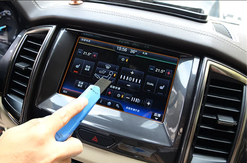 Lsrtw2017 стекло приборной панели автомобиля gps навигационный экран против царапин закаленная пленка для ford everest