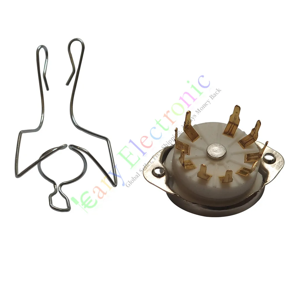 Опт и розница 50 шт. 9 pin Золотая керамическая трубчатая розетка с пружинными леса