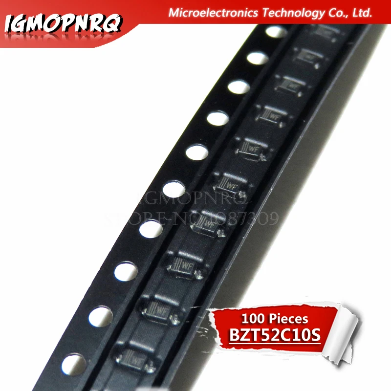 100 шт стабилитрон BZT52C10V BZT52C SOD 323/123 WF|Диоды| |