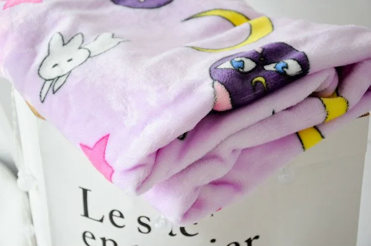 Cartton Sailor Moon Luna Cat мягкий коралловый флисовый коврик для детского банкета диван
