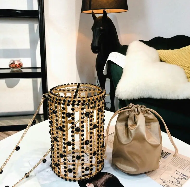Роскошные бриллианты женская сумка металлический полый клатч для вечеринки
