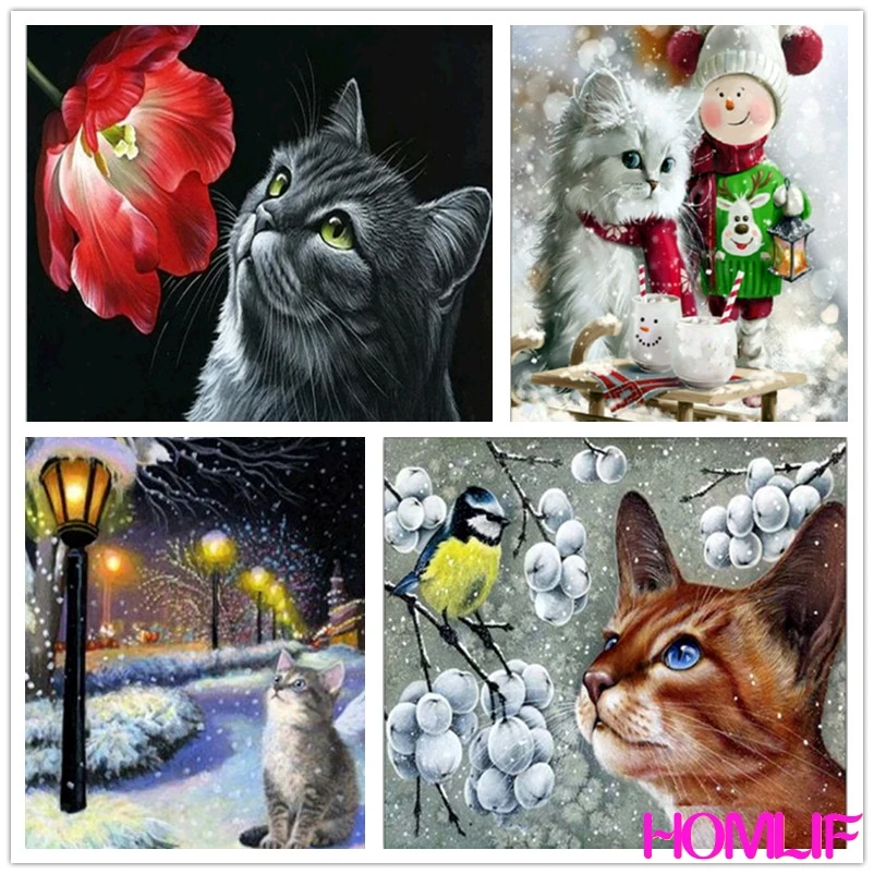 diamond painting Animals Cats embroidery stitch mosaic rhinestones pictures drop shipping Дом и сад