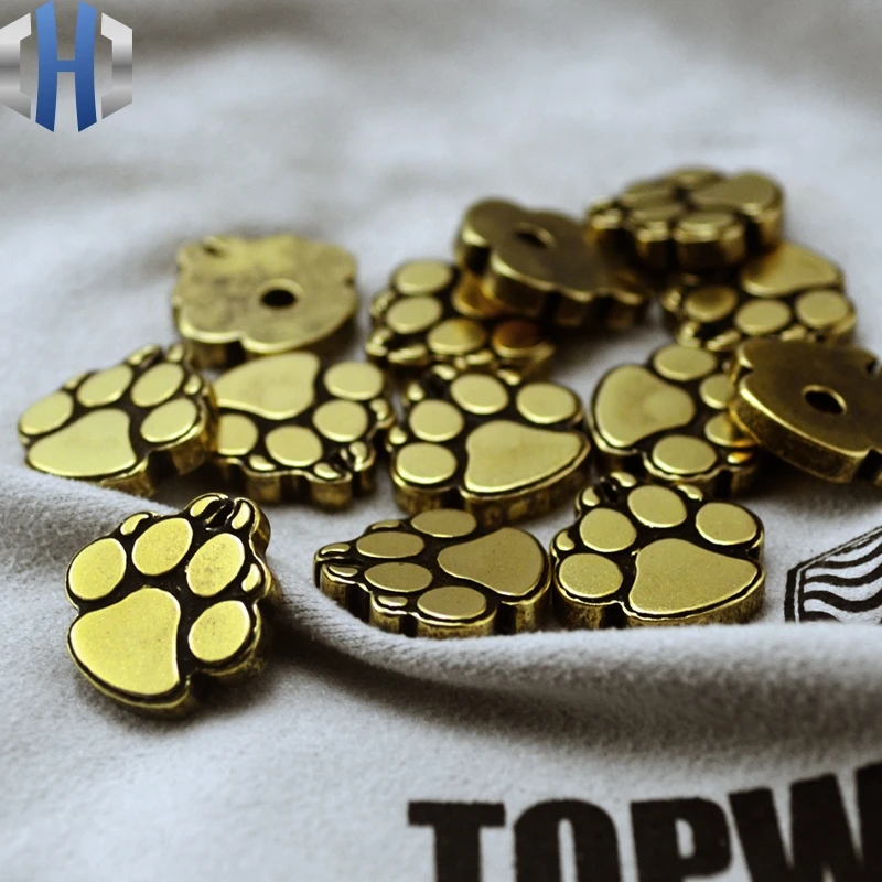 Dog Paw Print нижний огнеупорный инструмент из латуни и стали EDC с зажимом для задней