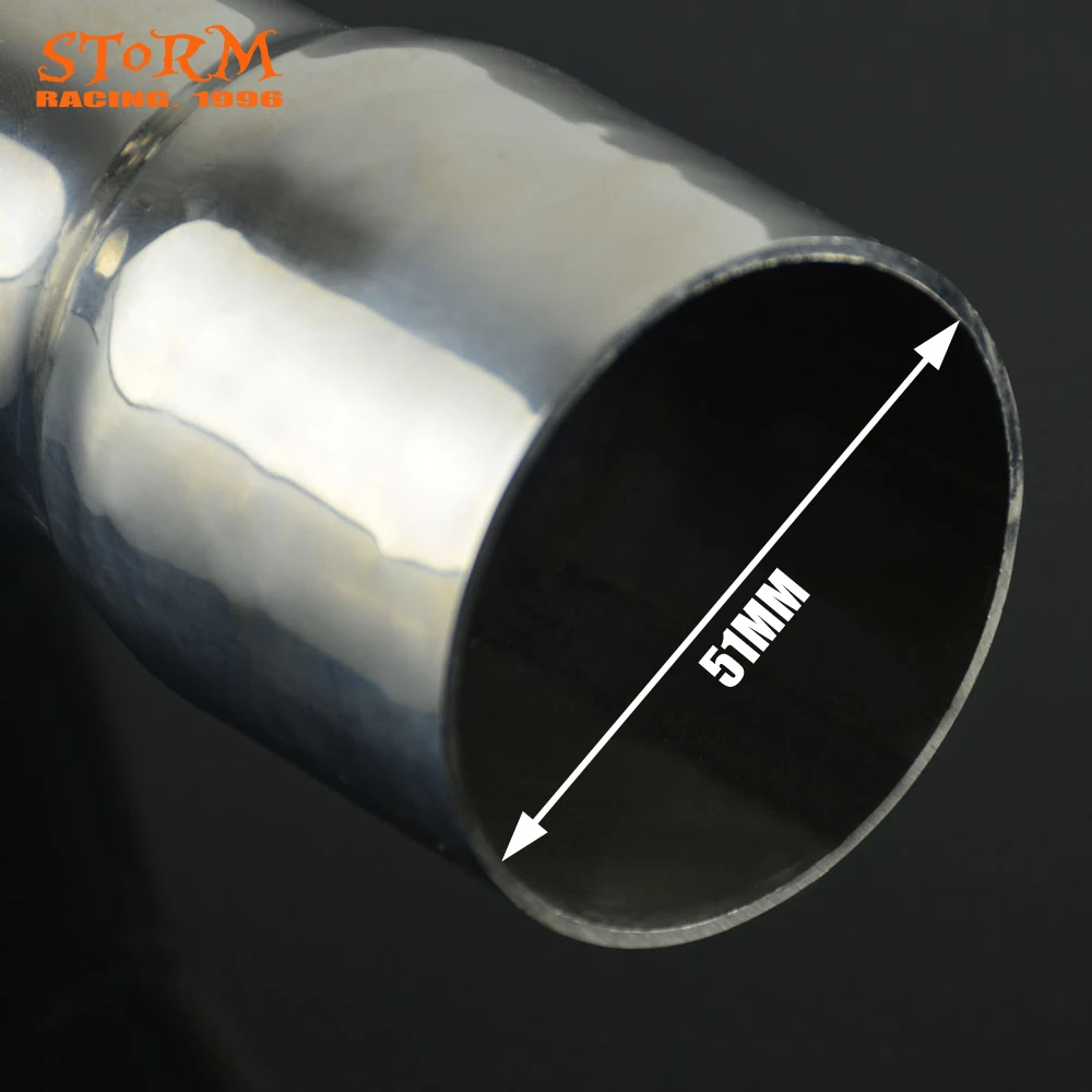 

Universal Stainless Steel Rear Exhaust Pipe Muffler Silencer Dual Air Out 38MM-51MM For Honda Kawasaki Yamaha KTM DUCATI ATV